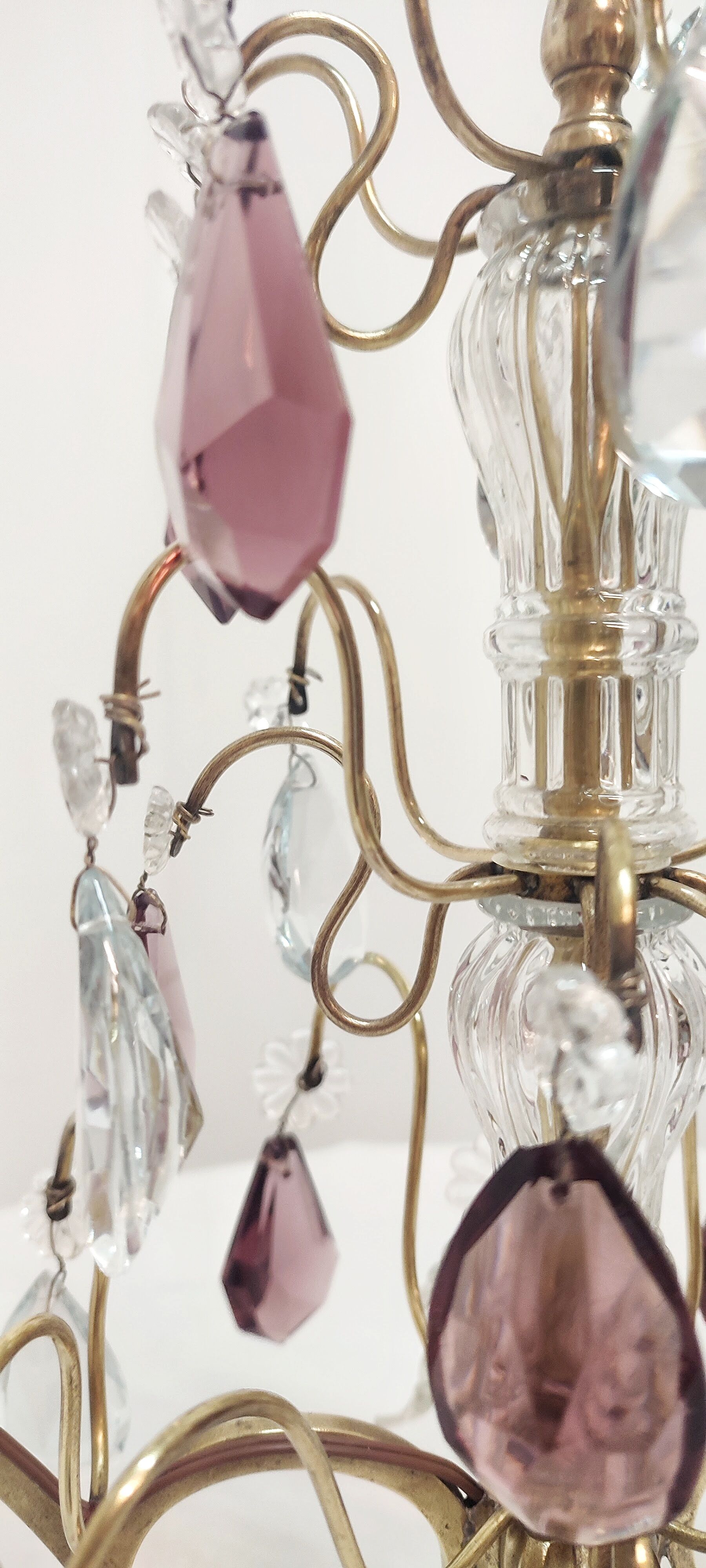 Lampe de table en bronze et cristal, France