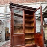 Speckled mahogany bookcase of Napoleon III XIX century