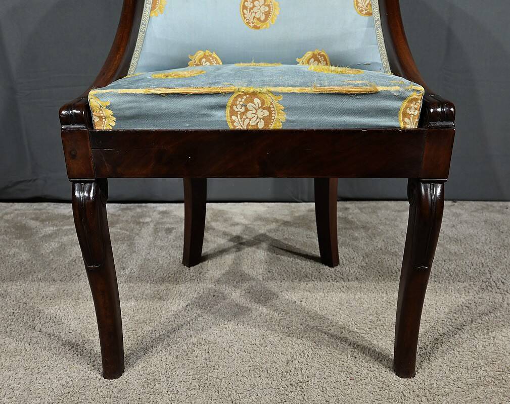 Pair of Mahogany Gondola Chairs, Restoration period – Part 1 of the 19th century