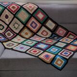 Plaid, jetée de canapé Granny. Vintage