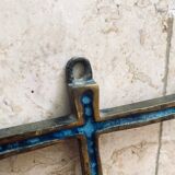 Piéchaud enameled bronze wall cross.