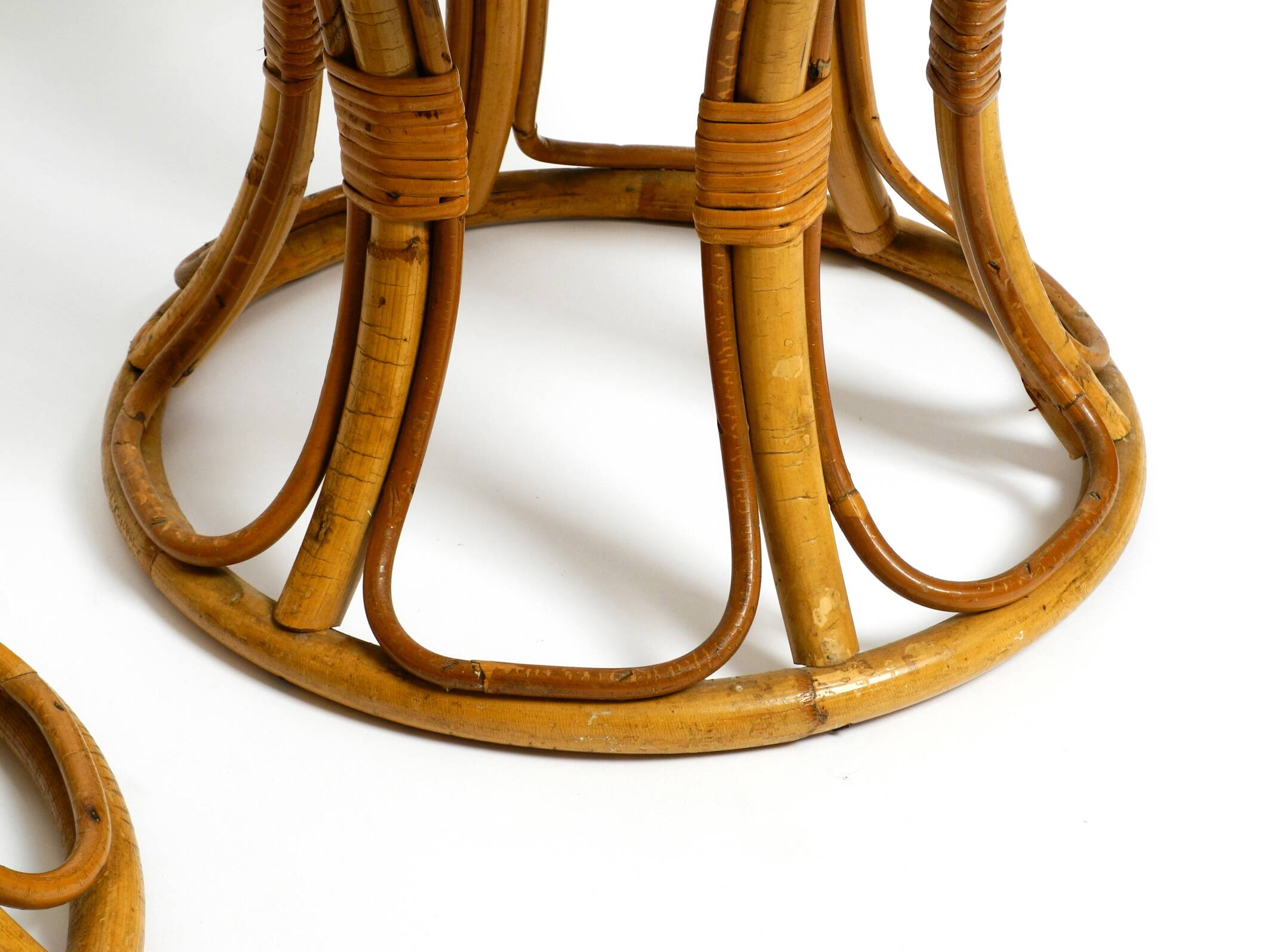 Pair of beautiful rare original 1960's Italian bamboo stools
