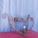 Art Deco wrought iron wall lamp