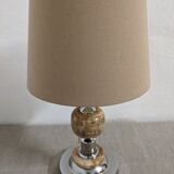 Living room lamp in onyx and chrome metal of the 70s