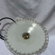 White opaline wavy suspension brass claw vintage lampshade
