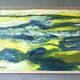 Mid-Century Modern Swedish "Waves" Vintage Abstract Oil Painting, Framed