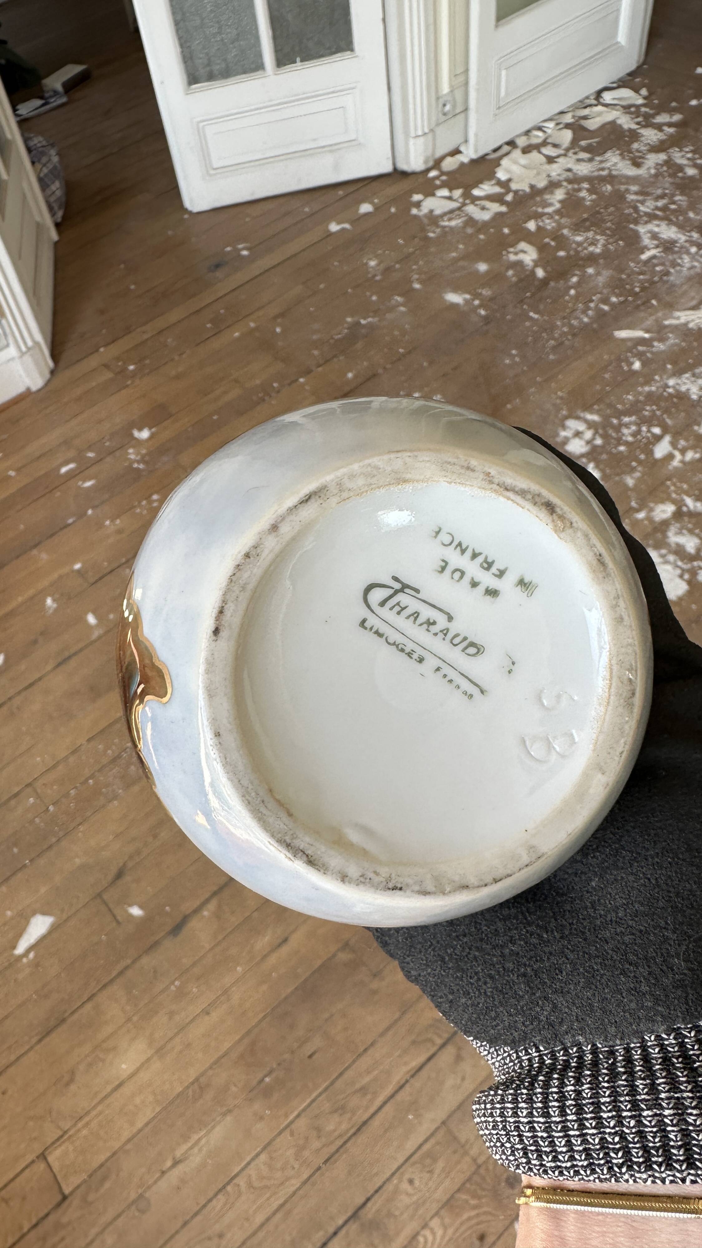 Porcelain vase (Limoges) signed Camille Tharaud