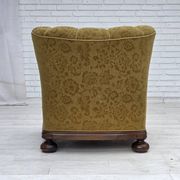 Fauteuil danois en laine et chêne massif, années 1960