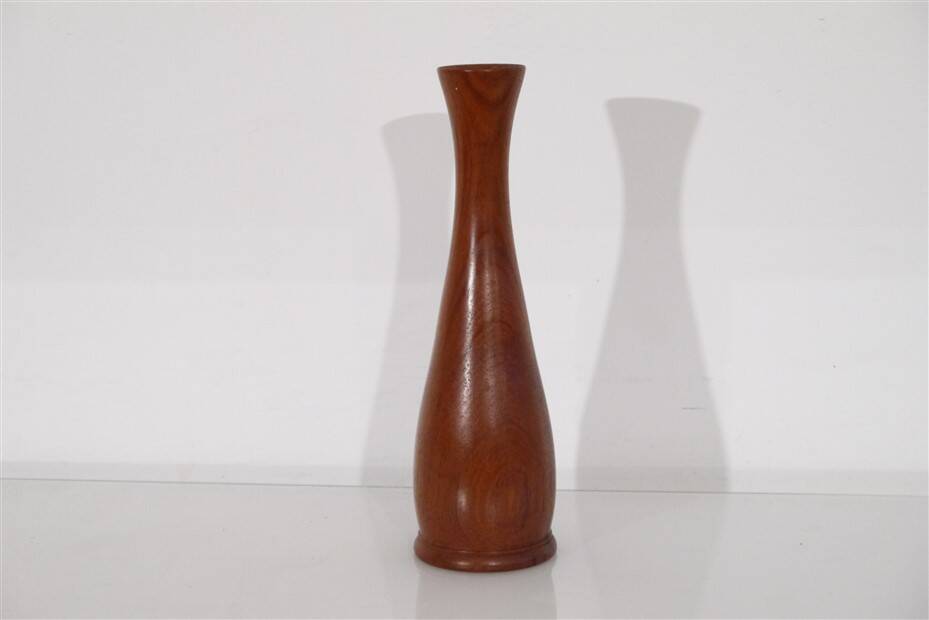 Vintage Scandinavian teak vase 1960