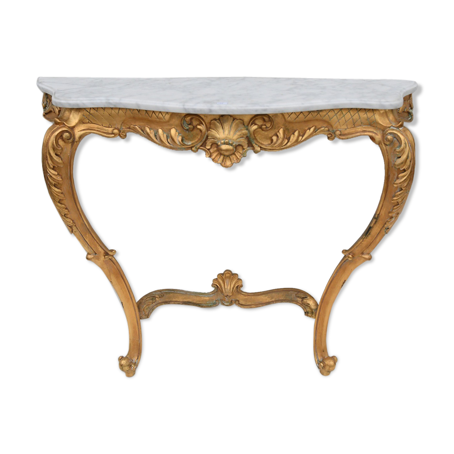 Rocker-style gilded wooden console