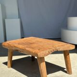 table basse en teck blond quadripode