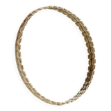 Miroir rond en bois encadré