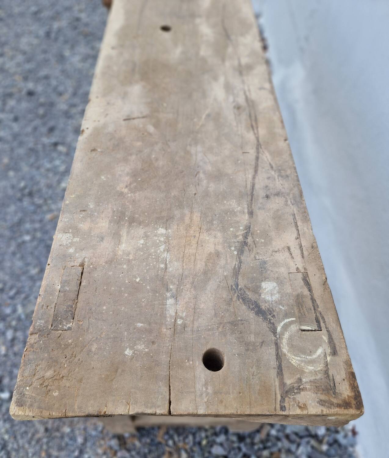 Antique solid wood workbench