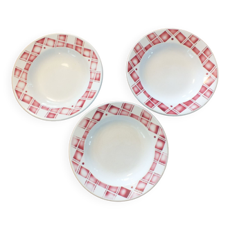 3 Assiettes creuses Sarreguemines DV modèle Cornouailles