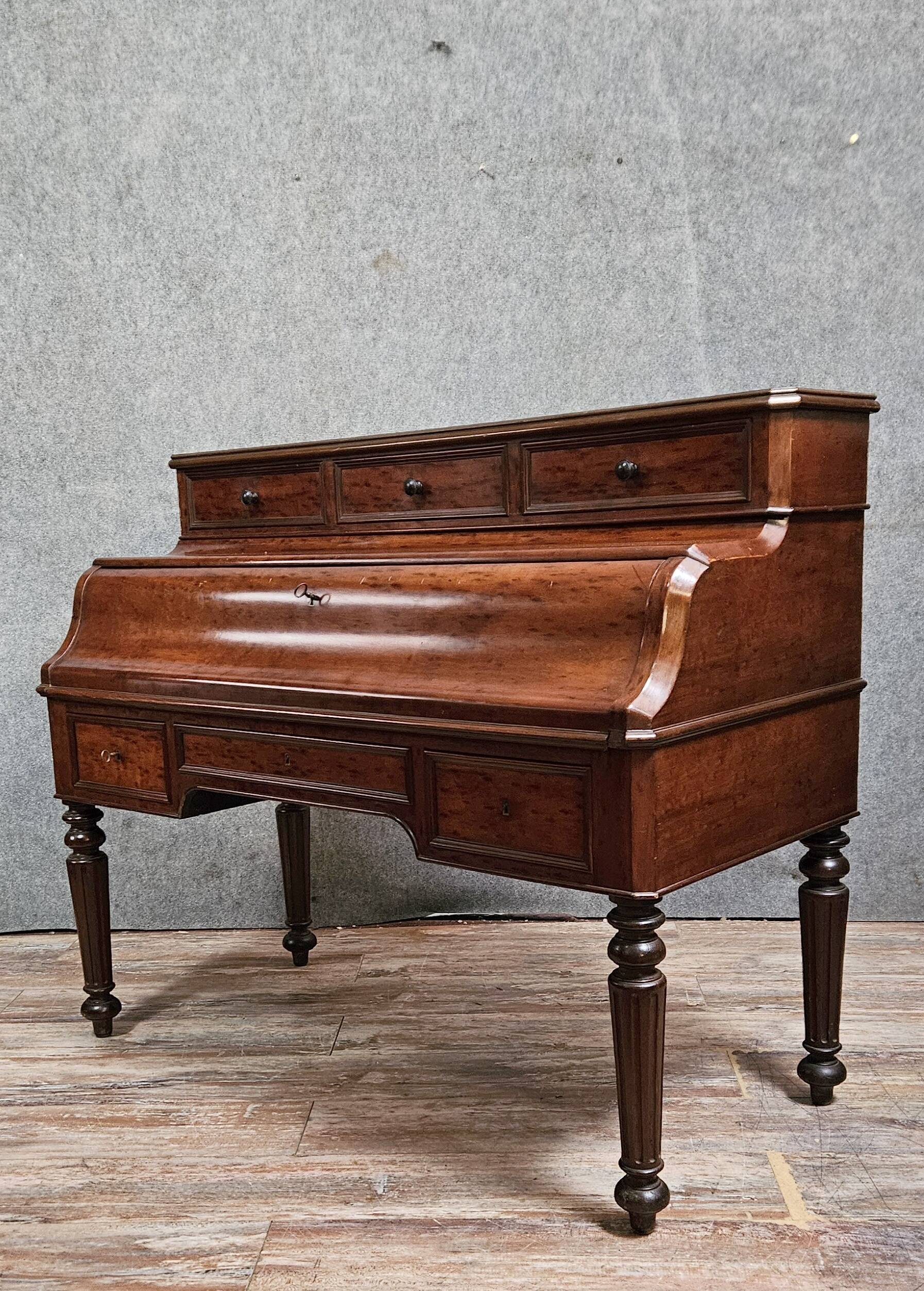 Bureau ancien à cylindre – époque Louis-Philippe / XIXe siècle