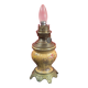 Pied de lampe en céramique et bronze à décor floral japonisant 24 cm