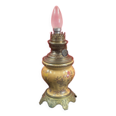 Ceramic and bronze lamp foot with Japanese floral decoration 24 cm