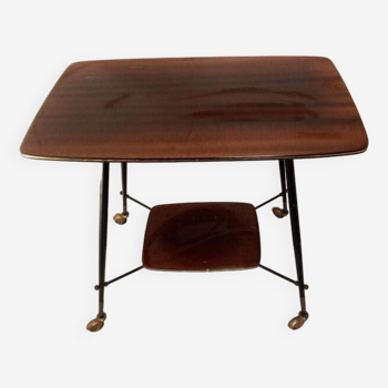 Formica serving table on wheels