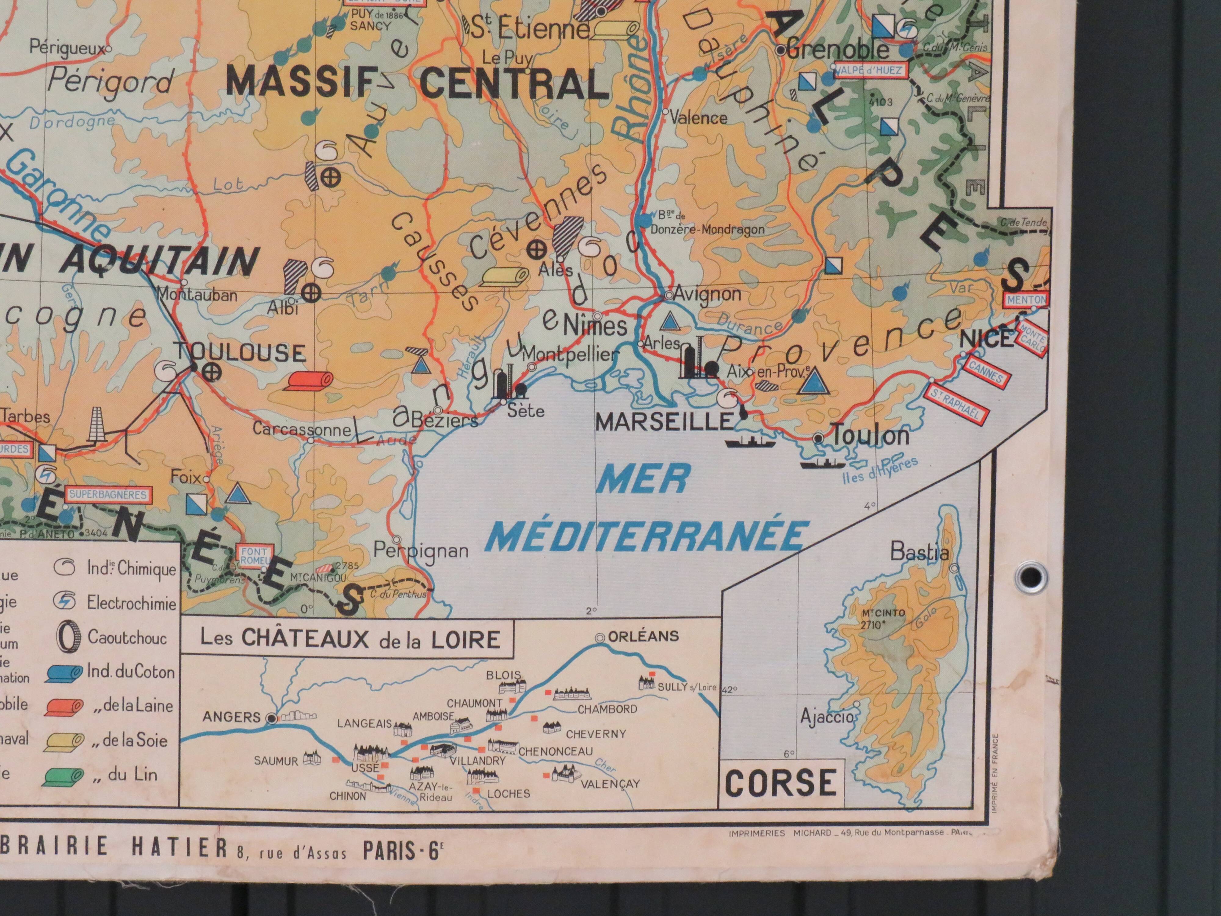 Old school map France/Paris No.48 Hatier edition