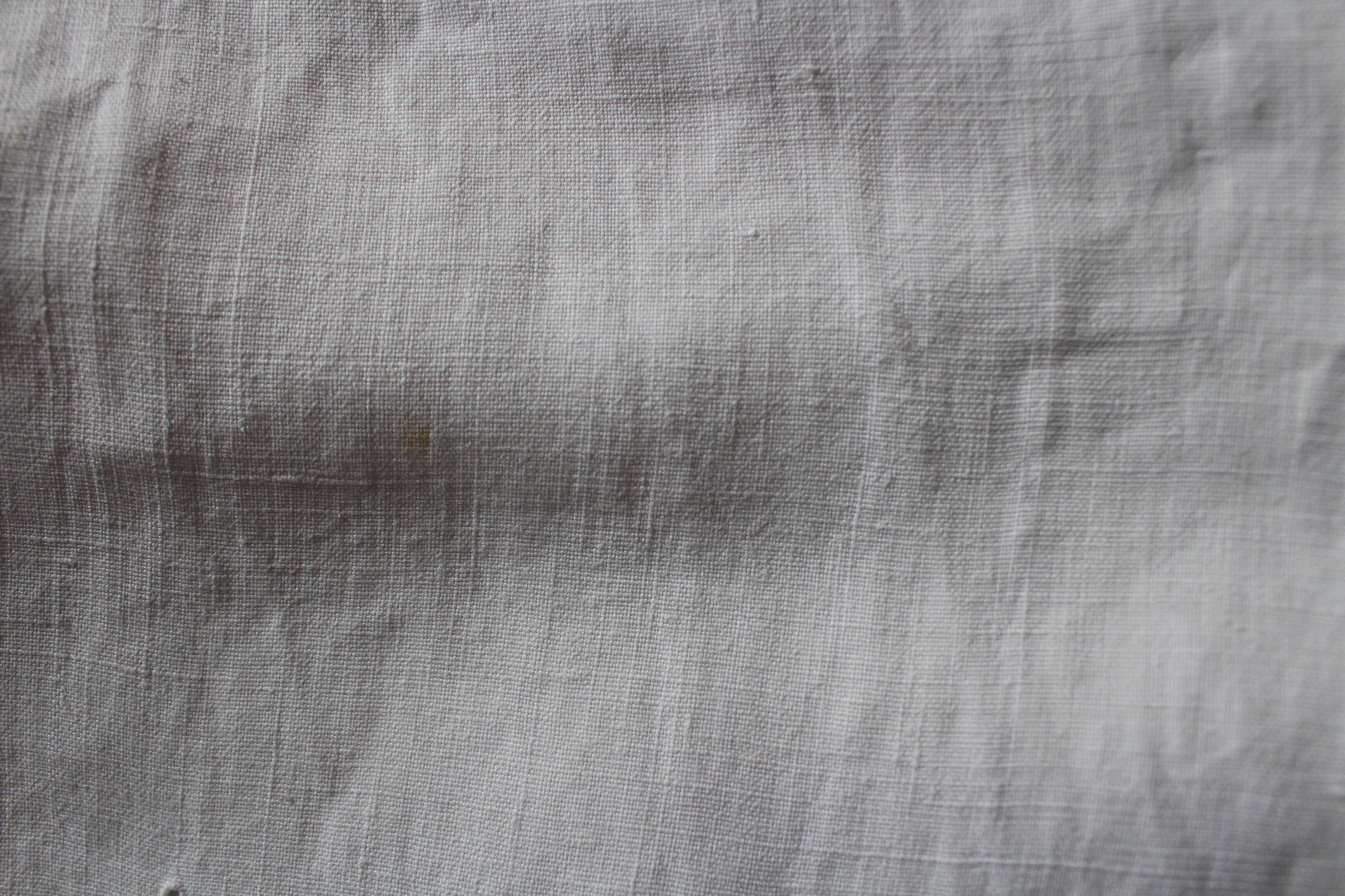 Antique linen sheet Floral monograms M R