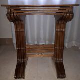 Set of 4 Gallé Nesting Tables with Magnolia Decor