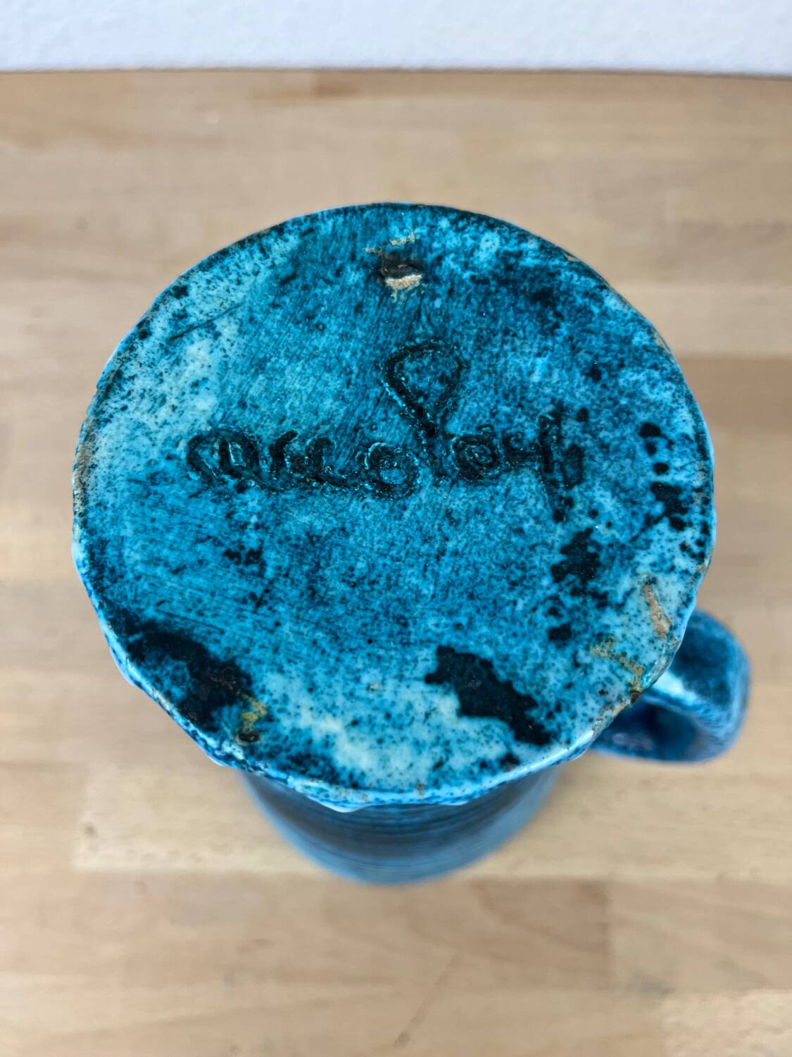 Accolay blue ceramic pitcher