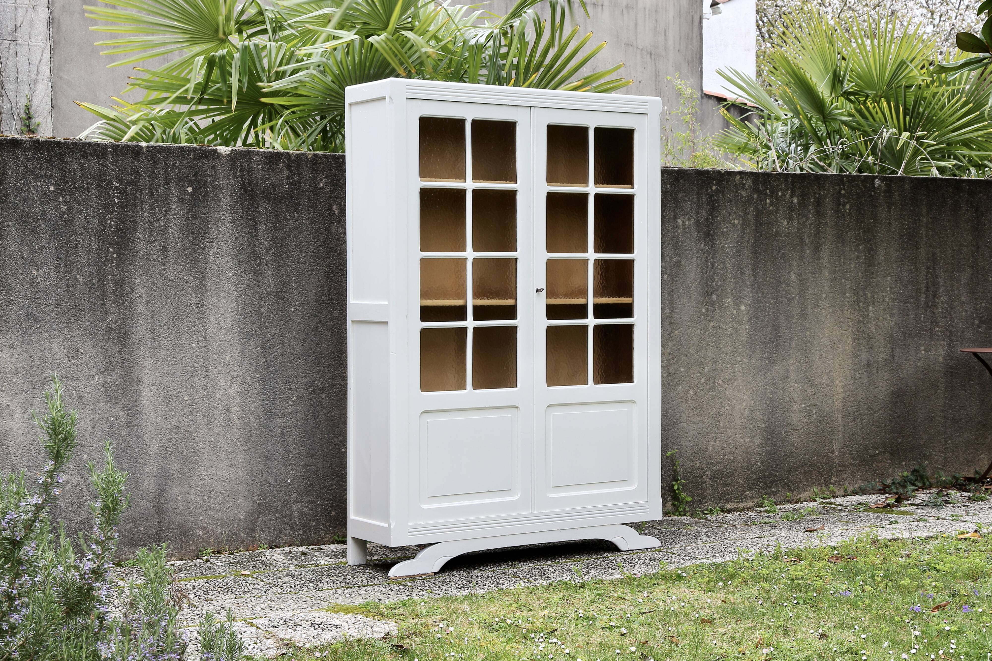 Vintage glass-fronted Parisian wardrobe