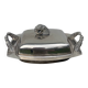 Silver metal pompom butter dish
