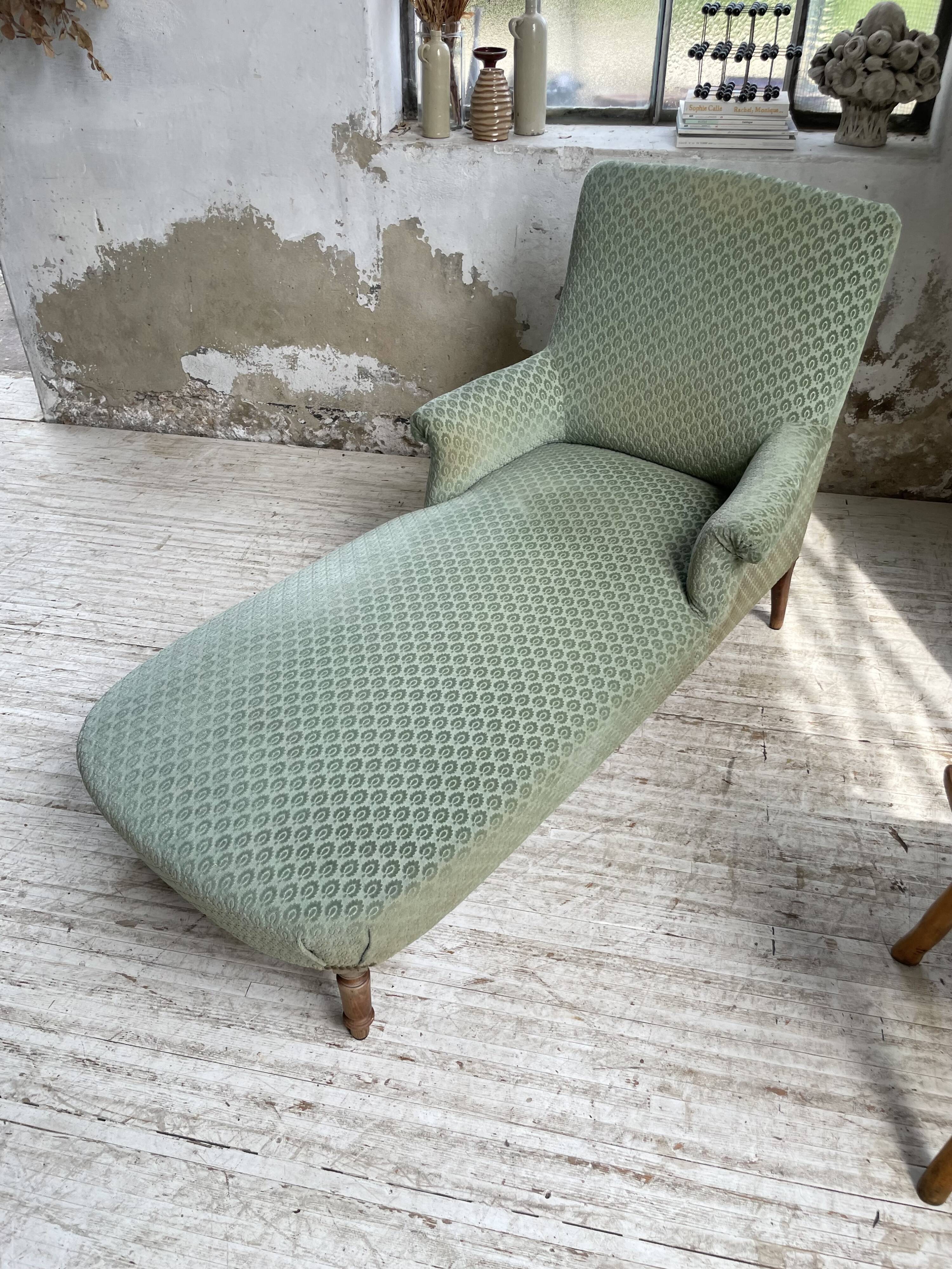 Méridienne napoléon velours vert