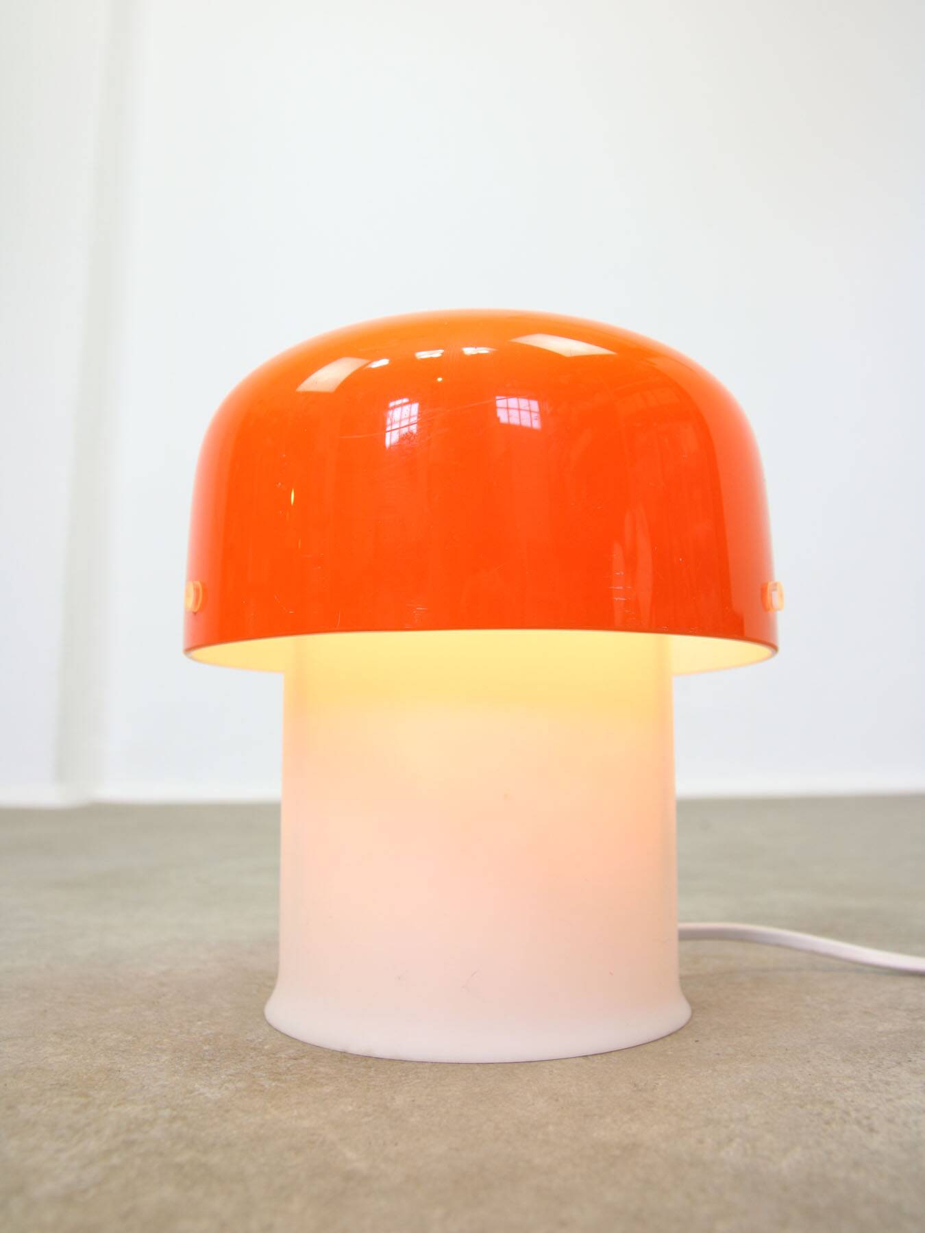 Rare Orange Mushroom Table Lamp by Luigi Massoni for Guzzini, 1970s
