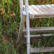 Set of 4 folding garden chairs in slatted wood – 1940 design