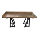 Antique industrial butcher's table in brown and black metal - Hungarian workbench circa 1900