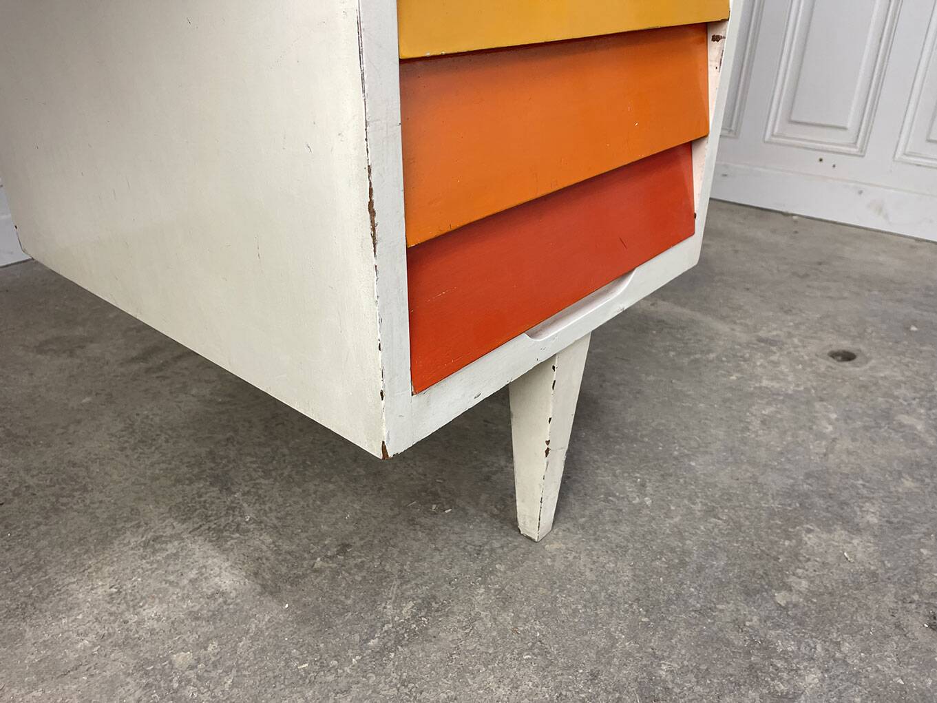 Sixties desk in wood and glass