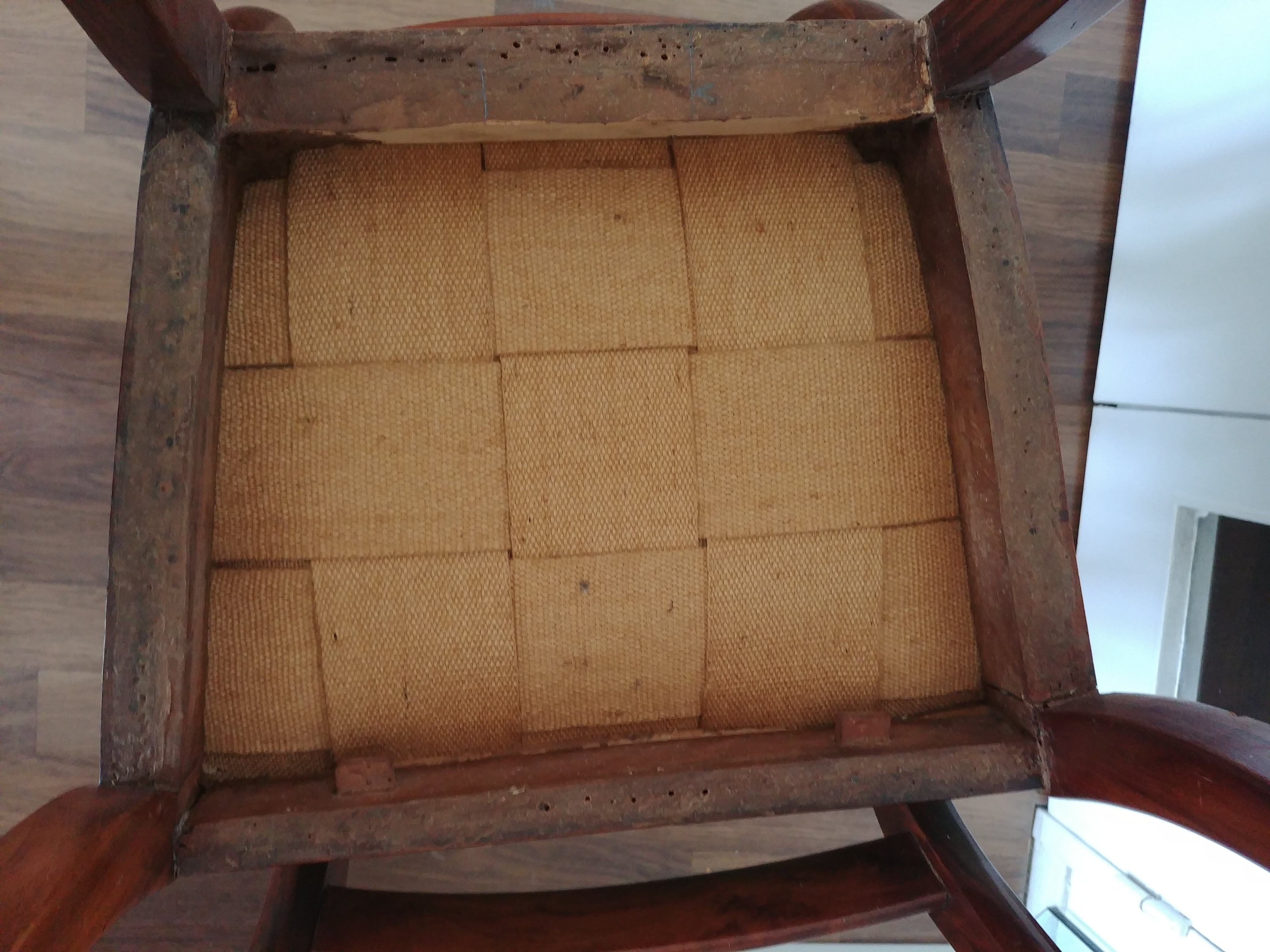 Pair of old time Chair mahogany restoration. 19th.