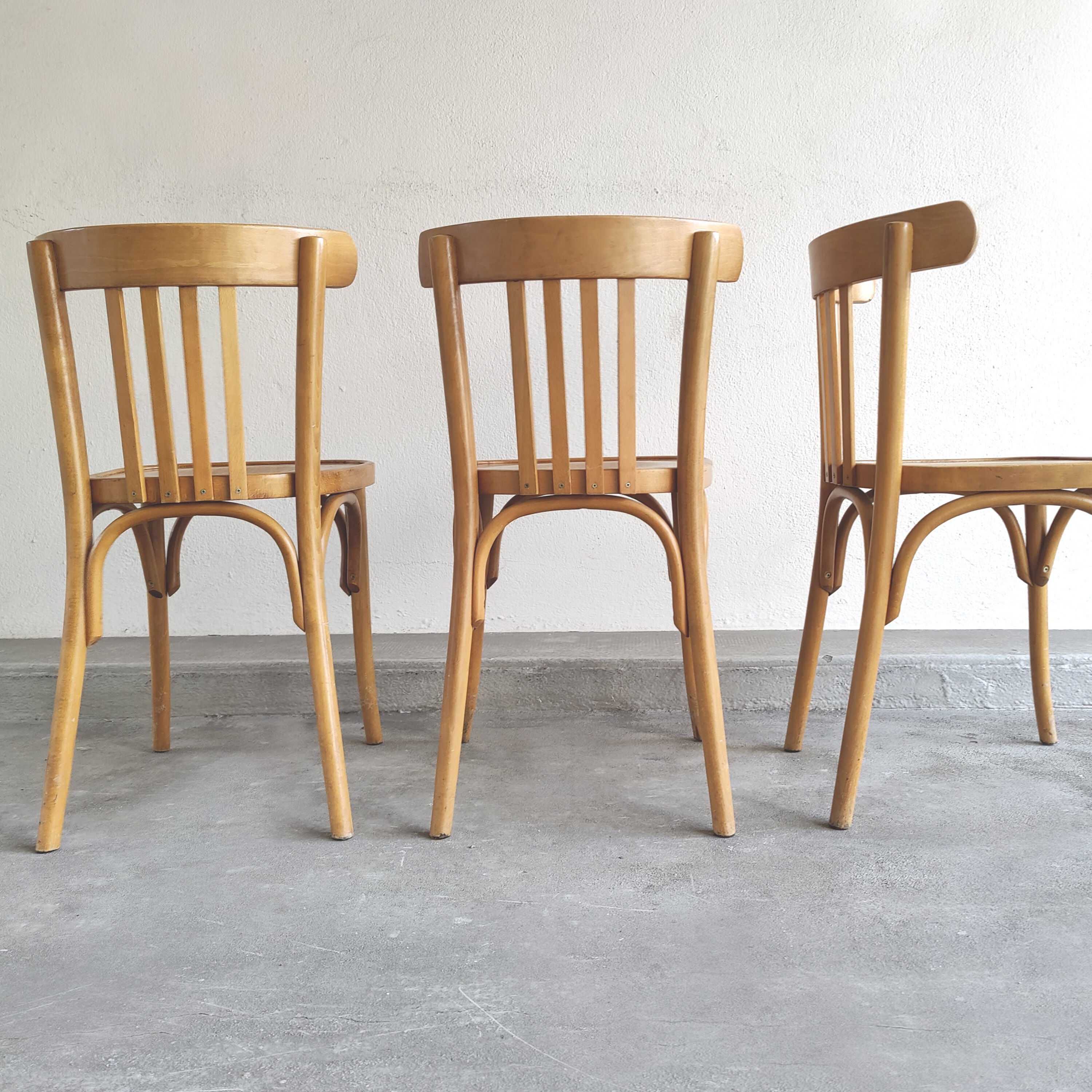 Lot 6 chairs bistro light wood