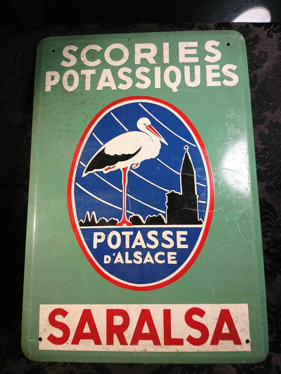 Plaque Emaillée Publicitaire Potasse d'Alsace Saralsa