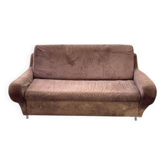 Meral France brown velvet convertible sofa bed