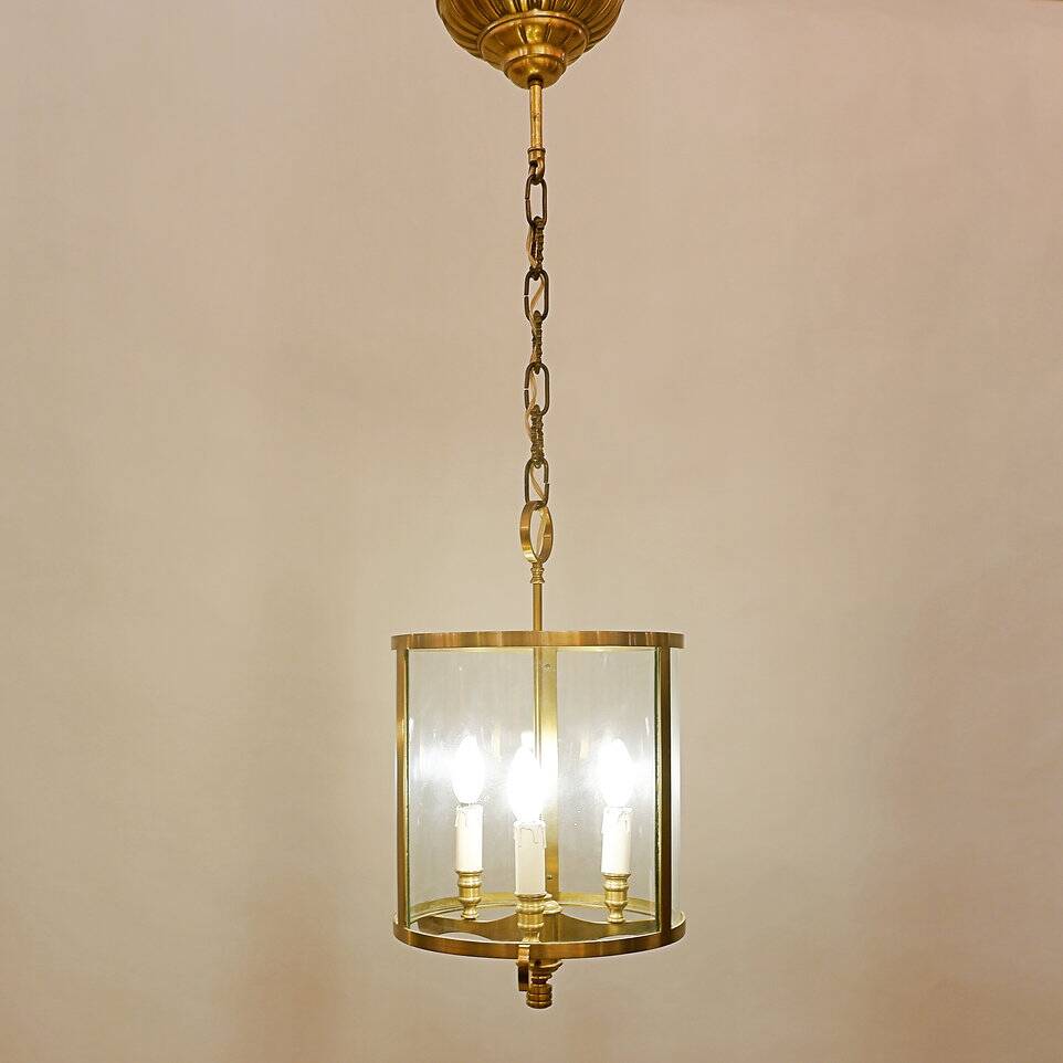 Bronze and Glass Hall lantern with four lights - 20th
