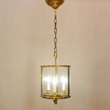Bronze and Glass Hall lantern with four lights - 20th