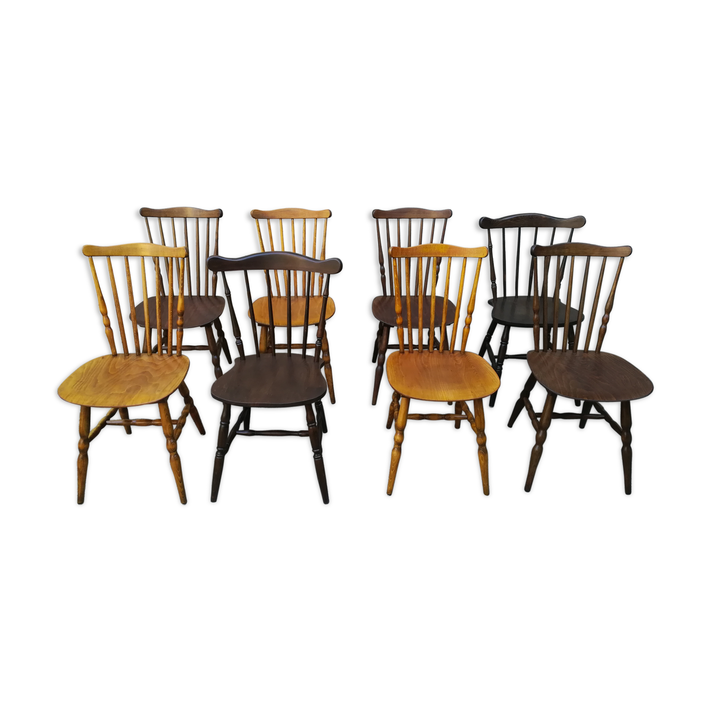 Mismatched bistro chairs