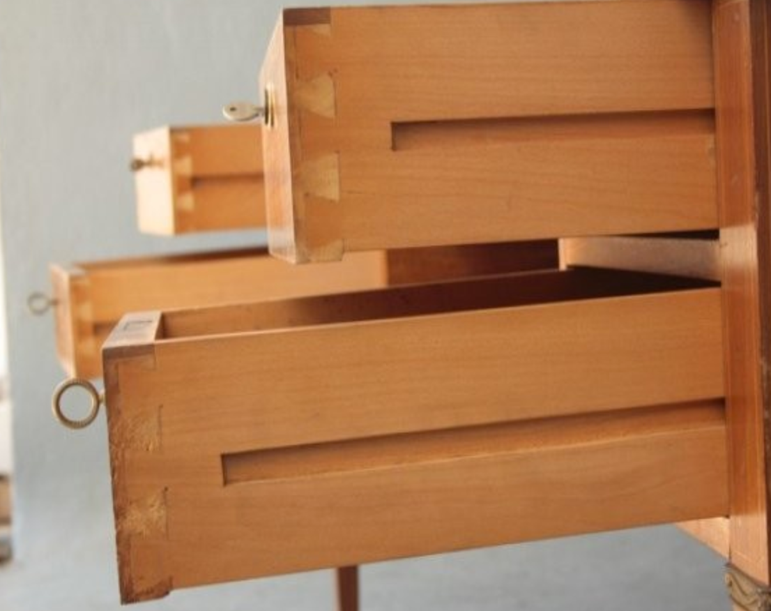 Plated style Louis XVI mahogany desk