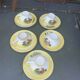 Coffee service or tea in vintage yellow and white porcelain