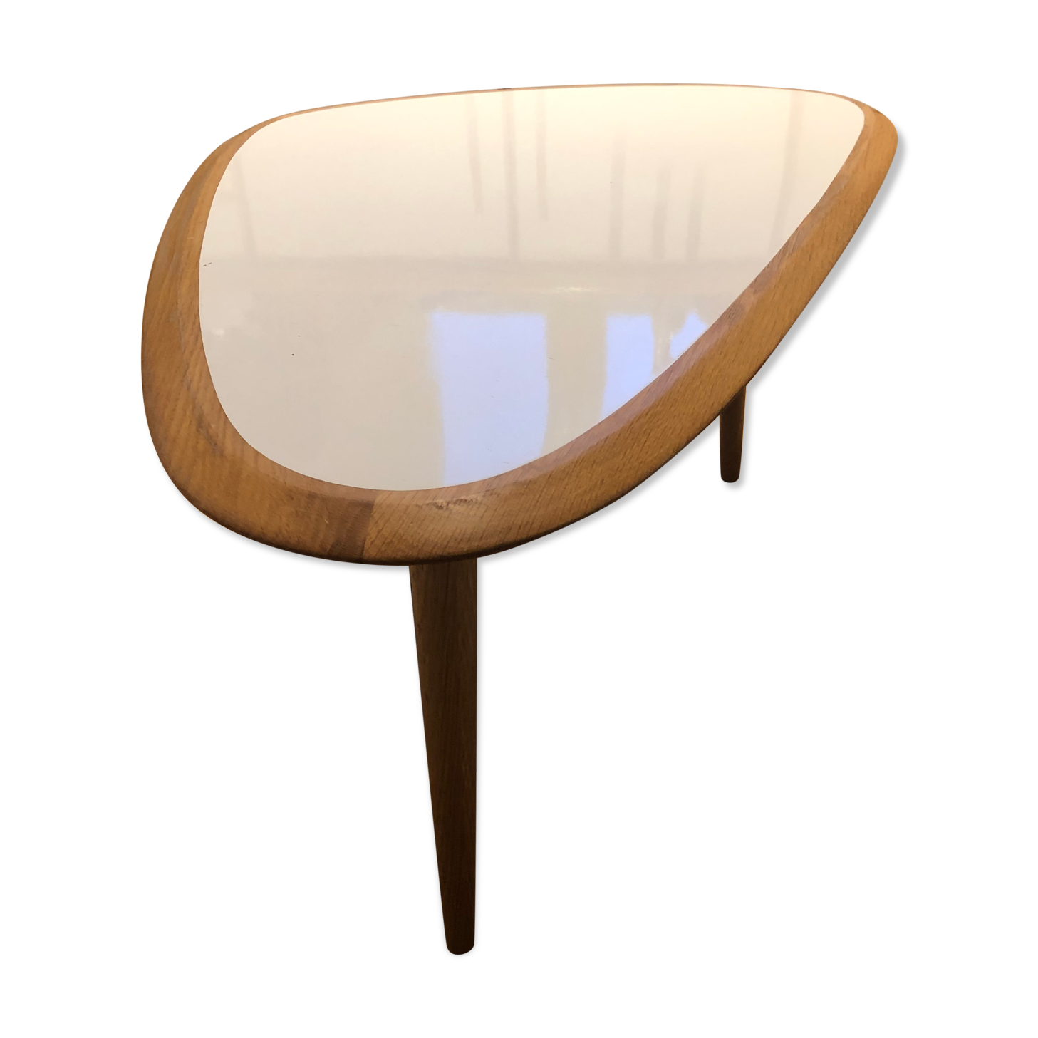 Coffee table small red edition white lacquer