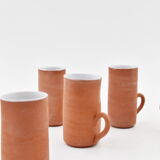 Series of six terracotta cups