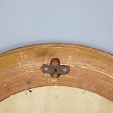 1970s Oval Wooden Mirror, Italy