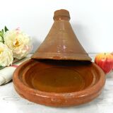Terracotta tagine with lid, handmade, vintage