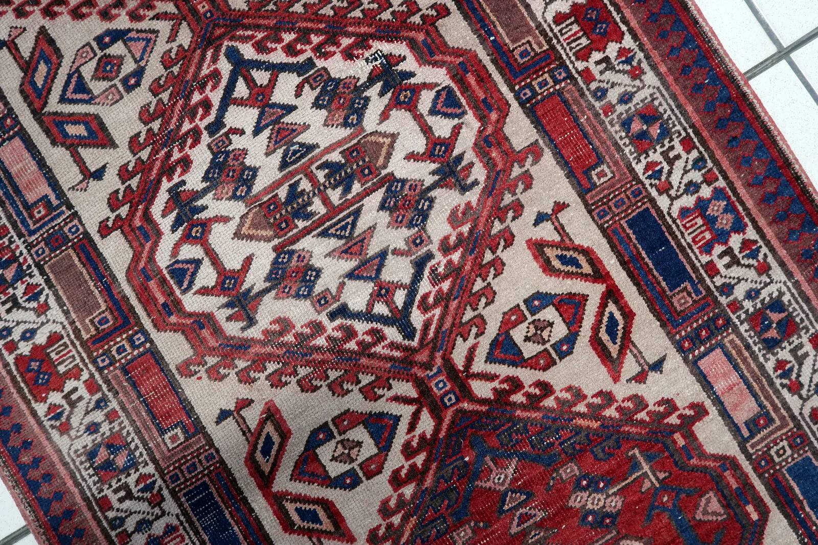 Handmade antique Persian Serab runner 102cm x 323cm 1920s - 1С1165