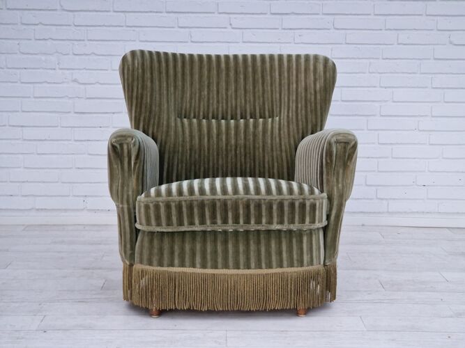 Danish velour armchair, 1970