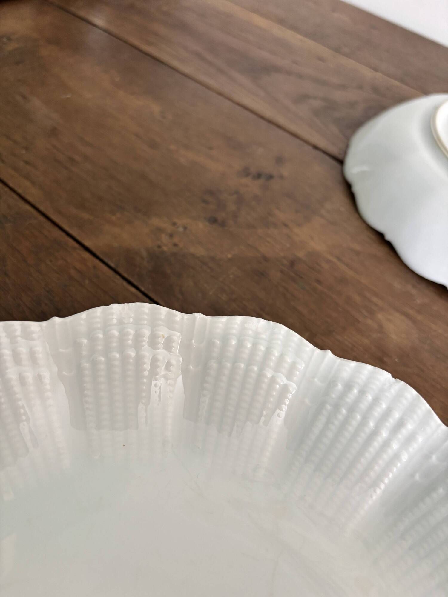 Set of 4 white porcelain deep plates – Giraud Limoges – 21.5