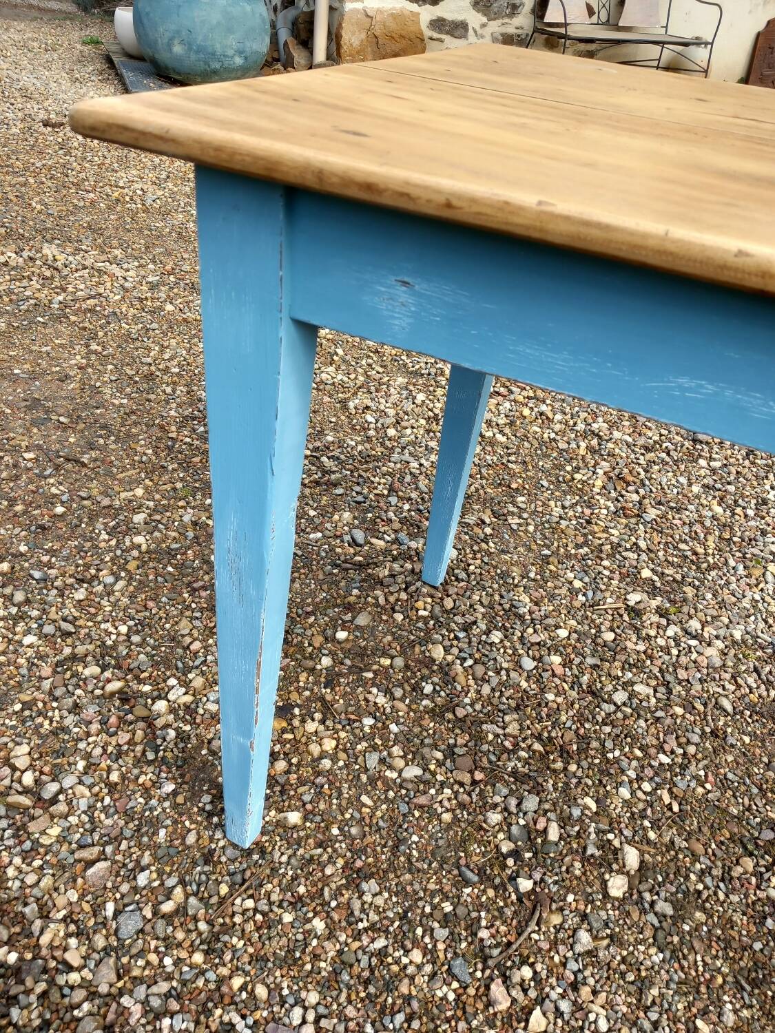 Old antique wooden bistro table